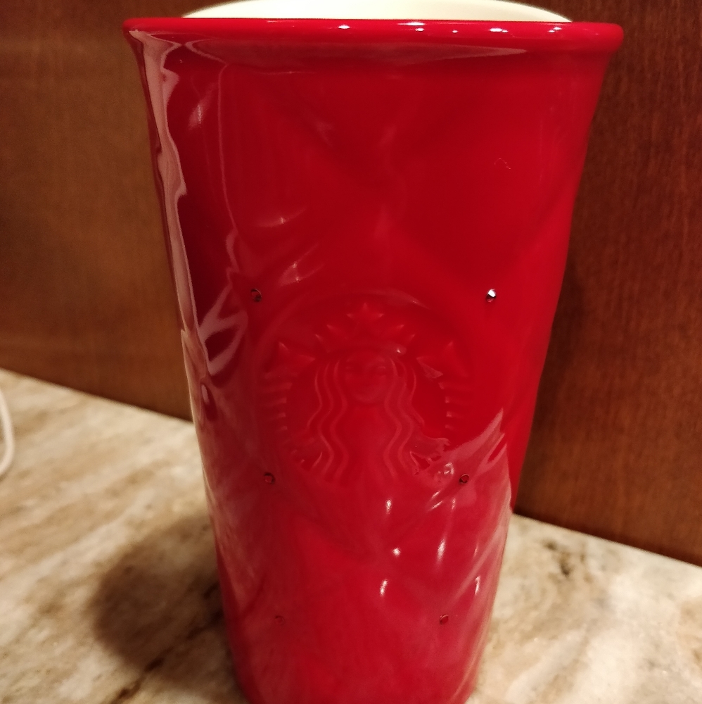 NEW! Starbucks red  tumbler with Swarovski crystals  original 2016 ☕